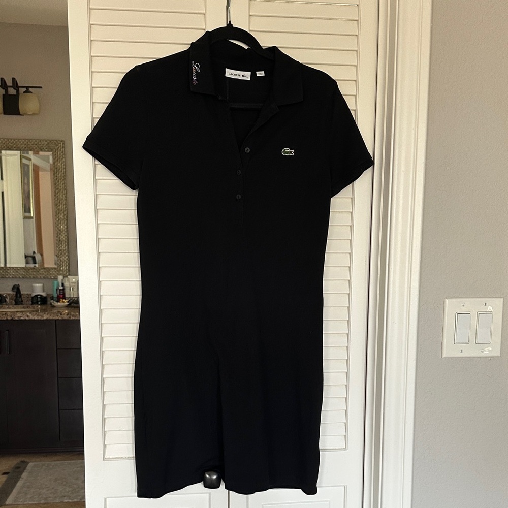 Lacoste Black Polo Shirt with Embroidered Logo